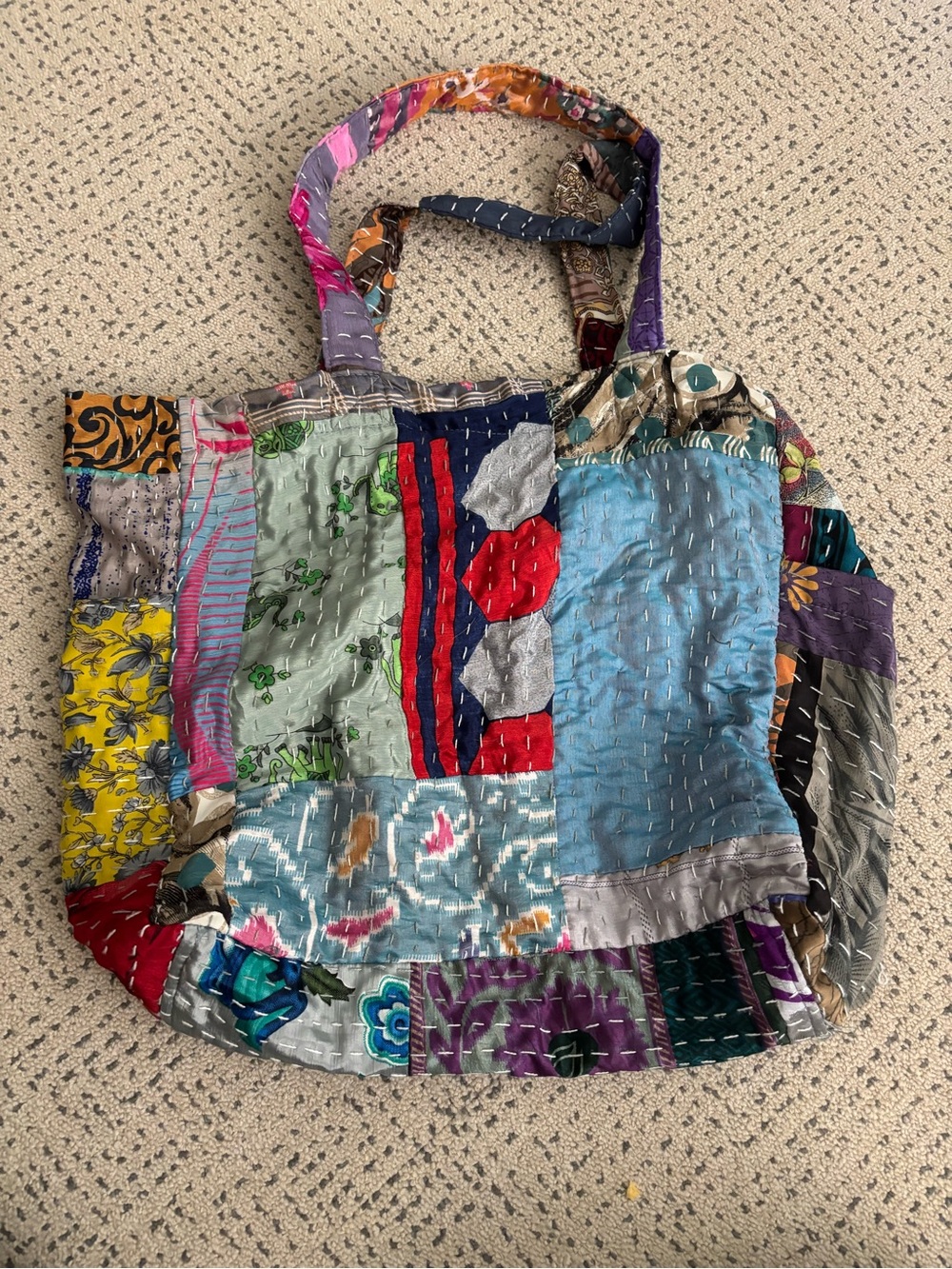 Multicolor Patchwork Tote Bag - Picture 2 of 2